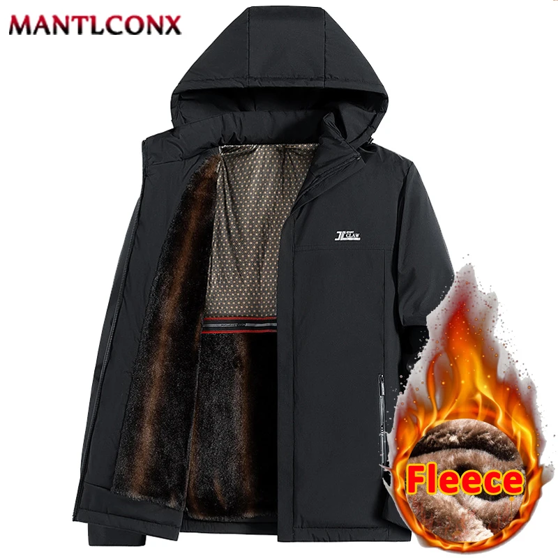 Fleece Lining Hooded Men\'s Winter Jackets Thick Warm Winter Parka Men Windbreak Hiking Jackets Outdoor Removable Hooded Coats