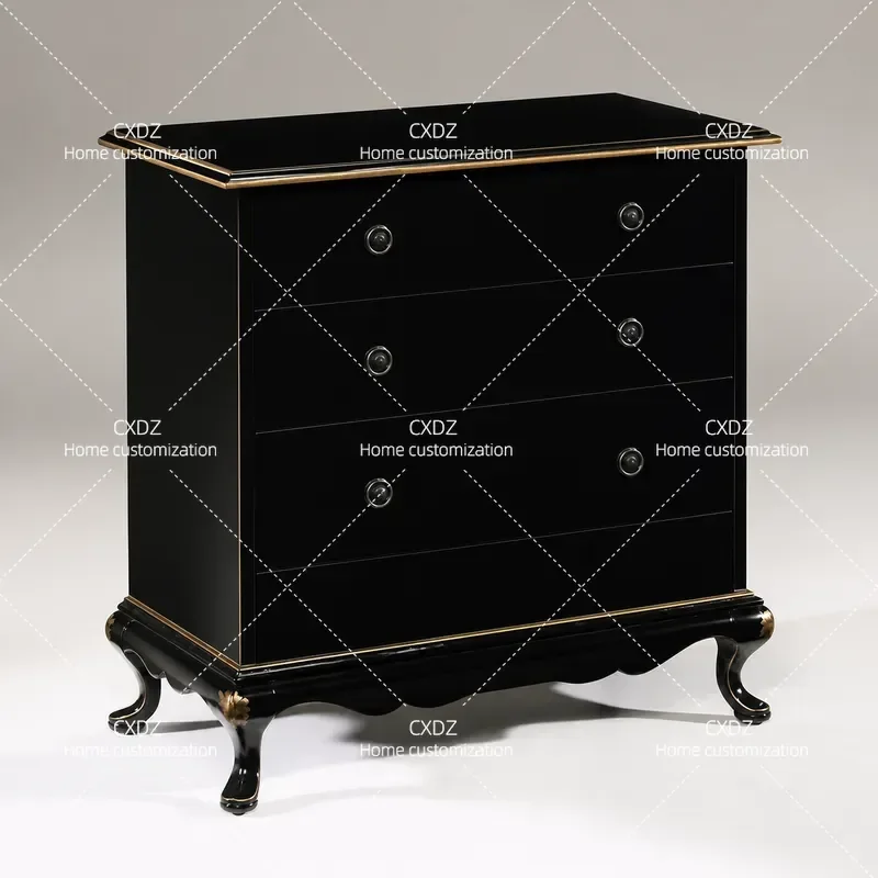 Solid Wood Chest of Drawers Retro Painted Side Cabinet Bedroom Storage Locker Bedside Drawer Unit Wall Mounted Nightstand