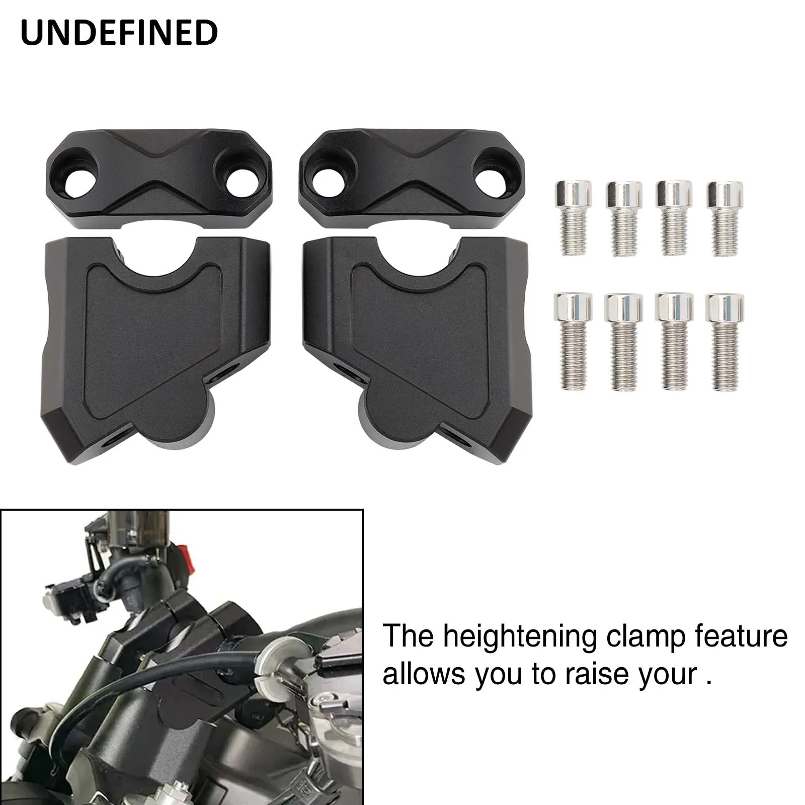 

Motorcycle Handlebar Riser Heightening Clamp Mount 22mm 25mm 28mm Accessories Black Silver Universal Fit For Kawasaki for Yamaha