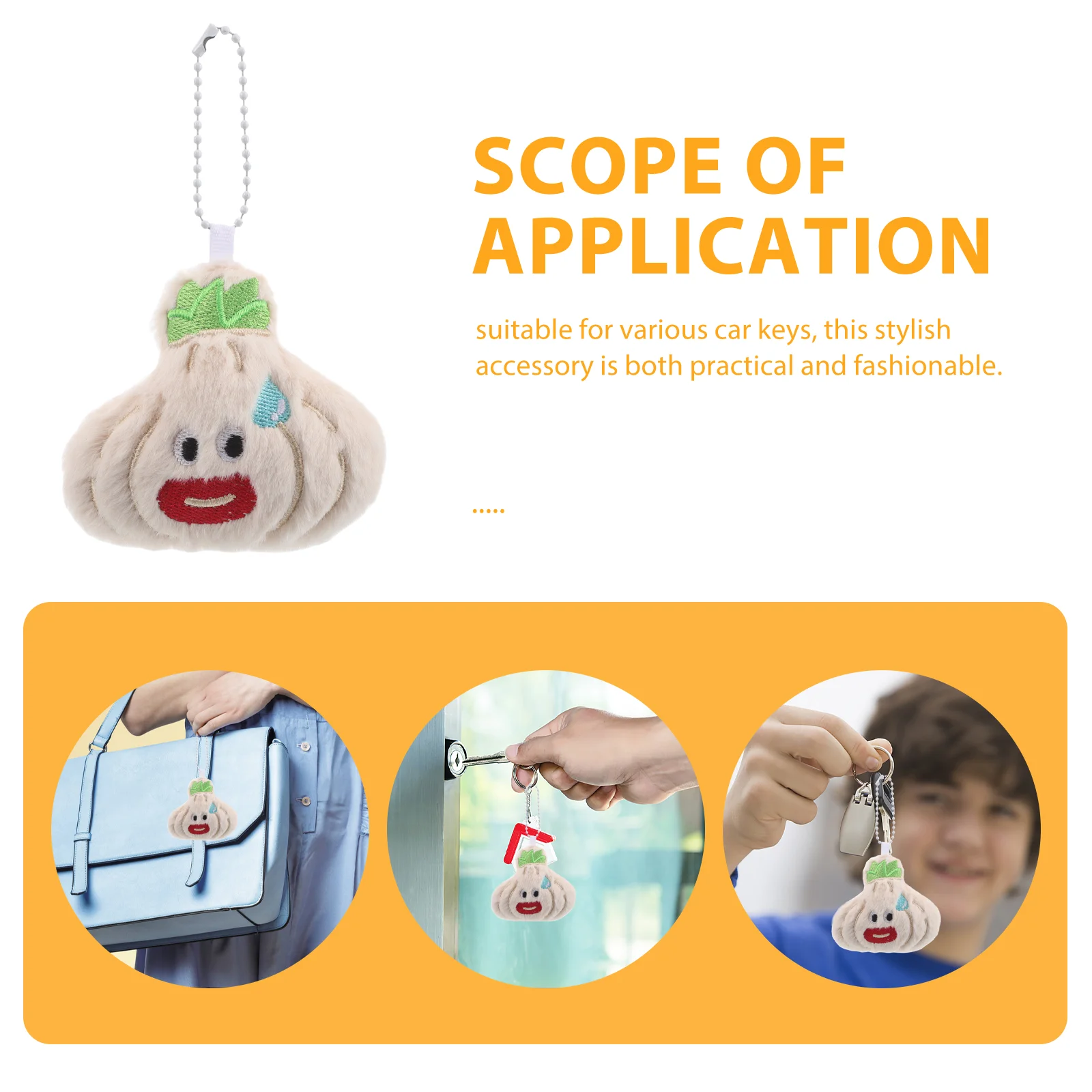 Adorable Cartoon Plush Keychain Creative Key Decoration Adorable Garlic Keyring Backpack Pendant Plush Garlic Pendant For Bag