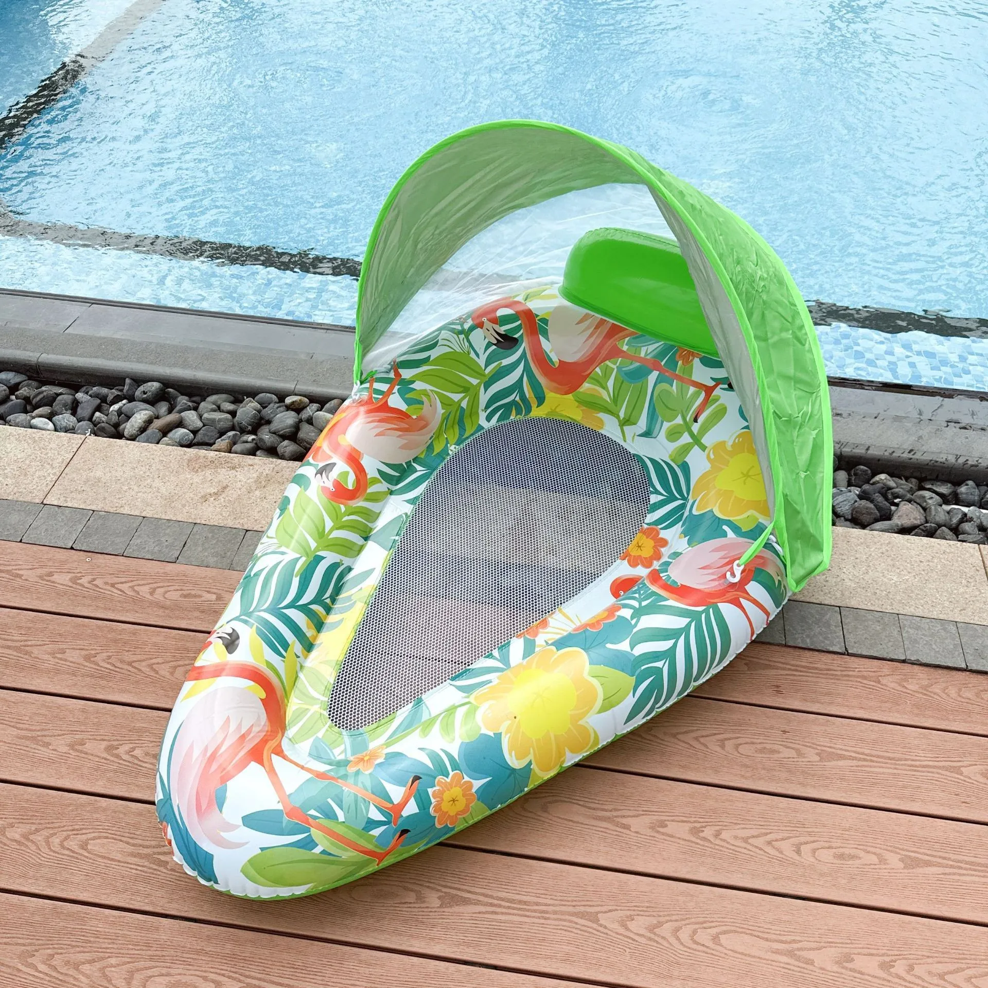 Inflatable Floating Lounge Bed Adult Water Float Outdoor Swimming Pool Vacation Relax Seat view 3