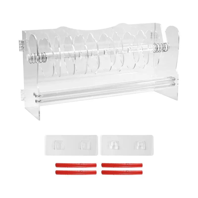 [NEWA08R】 Adjustable Clear Label Dispenser,8 Acrylic Sticker Disks, Sticker Roll Holder For Home Desktop