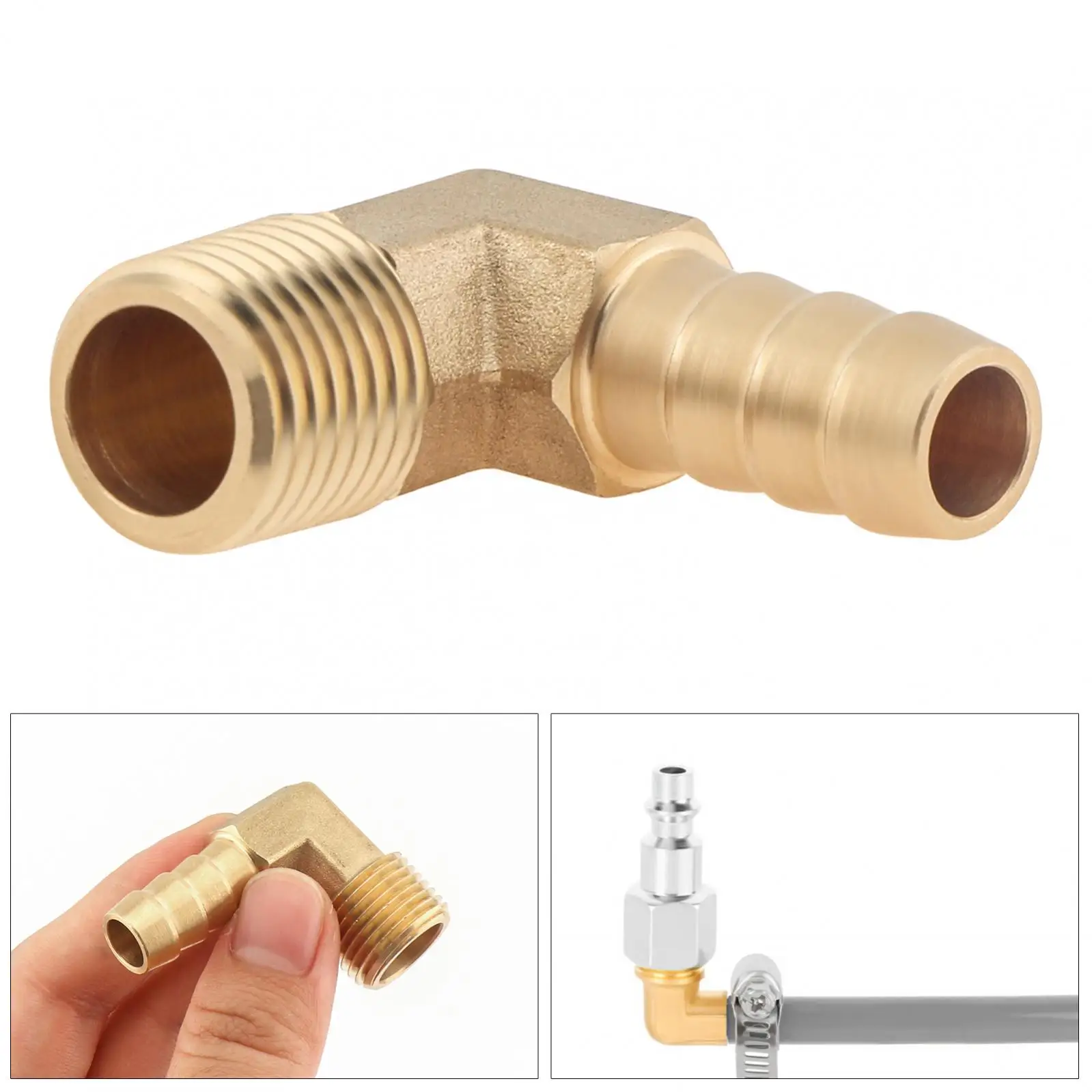 Cola de púas de latón, accesorio de manguera de 3/8 pulgadas a 1/4 pulgadas, tubo macho para conector de combustible/agua, adaptador de acoplador de junta