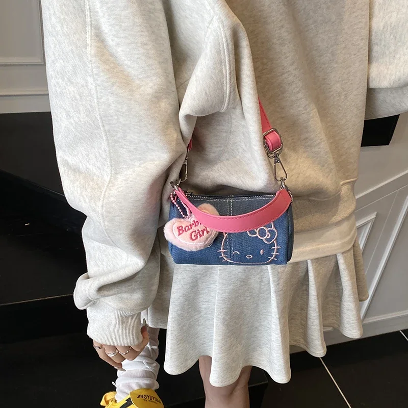 مرحبا كيتي الربيع والصيف جديد سعة كبيرة Crossbody تحمل حقيبة اليد Hellokitty لطيف ريترو الكتف حقيبة ساعي هدية