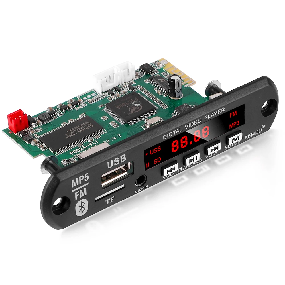 MP3 Decoder Board Wireless Bluetooth 5.0 DC 5V 12V Decoder MP3 MP4 Player MP5 Video Support USB TF FM Car Radio Module