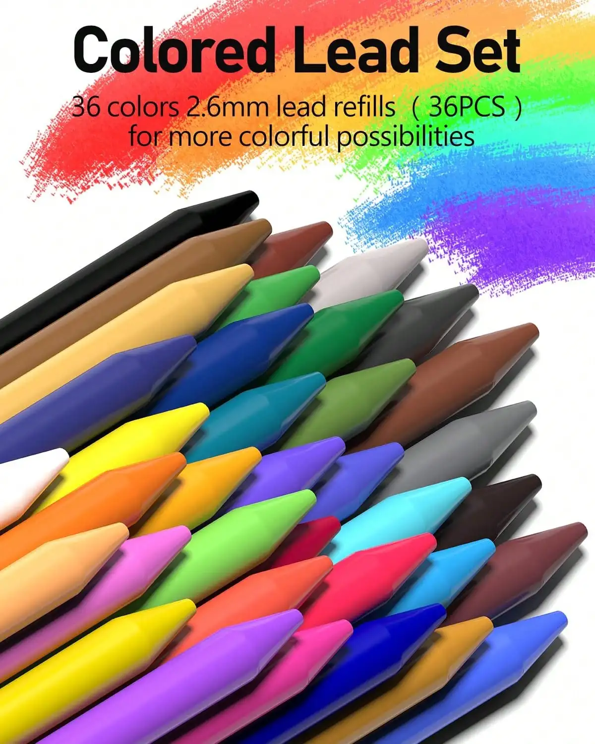 36-Color Mechanical Colored Pencils Set - With Sharpener & Pencil Bag, Ideal For Adult Drawing