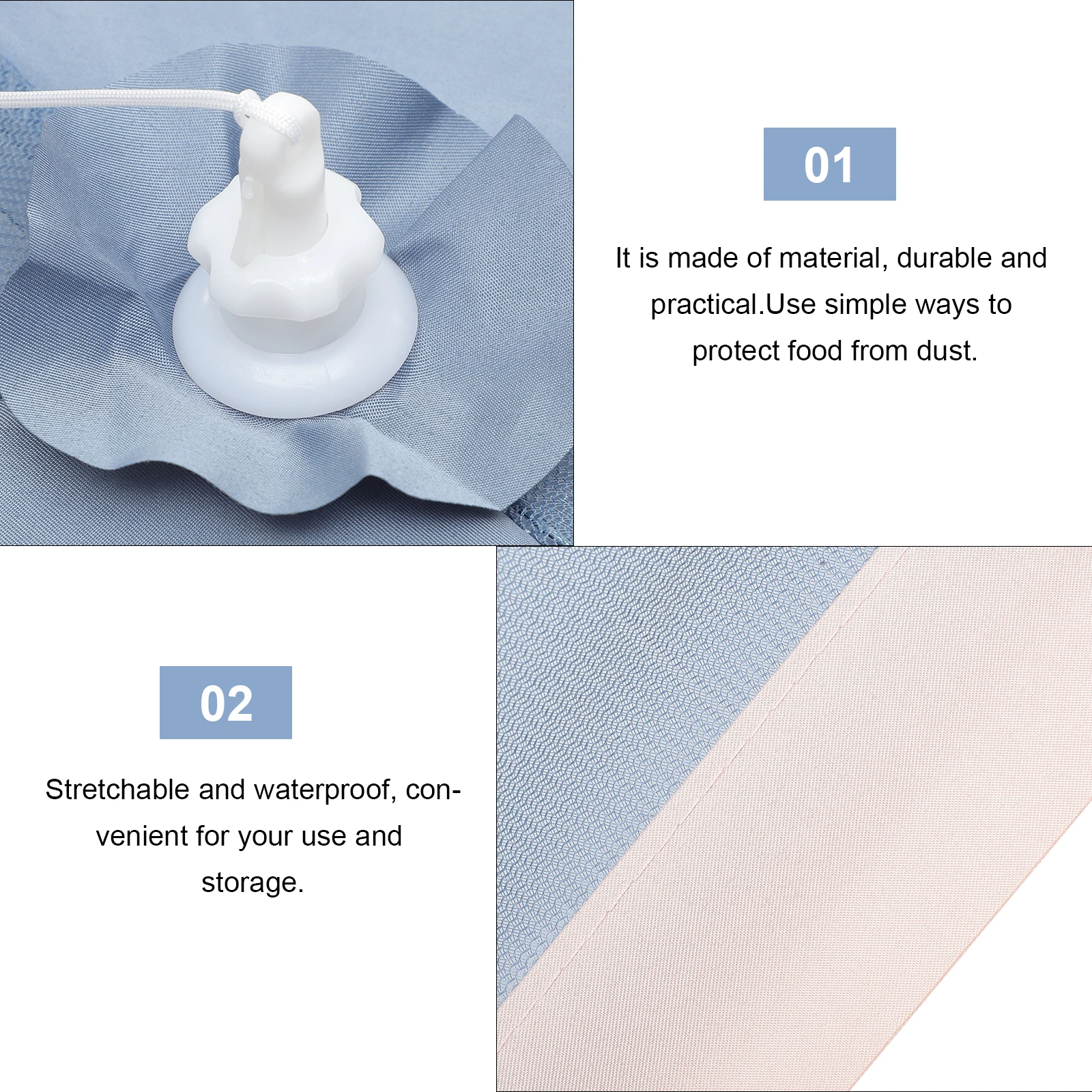 

Stretchable Cover Tent Waterproof Home Outdoor Protection Plates Bowls Drinks Snacks Fruit Dinner Utensils Protector