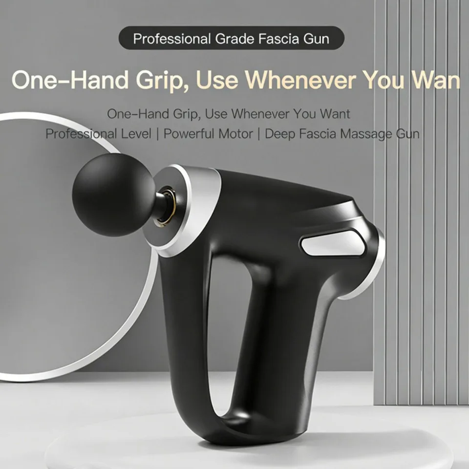 6 Speeds 4 Heads 24W Mini Fascial Gun Portable Handheld Deep Tissue Muscle Massage Gun For Home Gym Office Relaxation