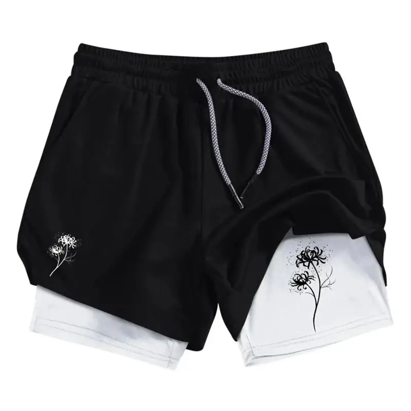 2 in 1 Men Performance Shorts Sports Quick Dry Mesh Shorts with Towel Loop Phone Pocket Gym Workout  ShortsFitness