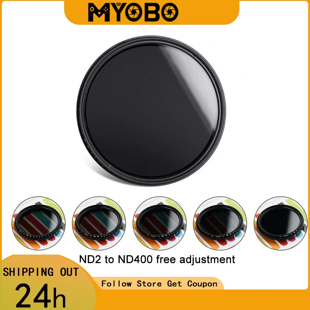 MYOBO ND2-400 Objektivfilter Variabler Neutraldichtefilter Zirkularer ND-Filter Graustufenfilter für Kamera-Fotografie-Objektive