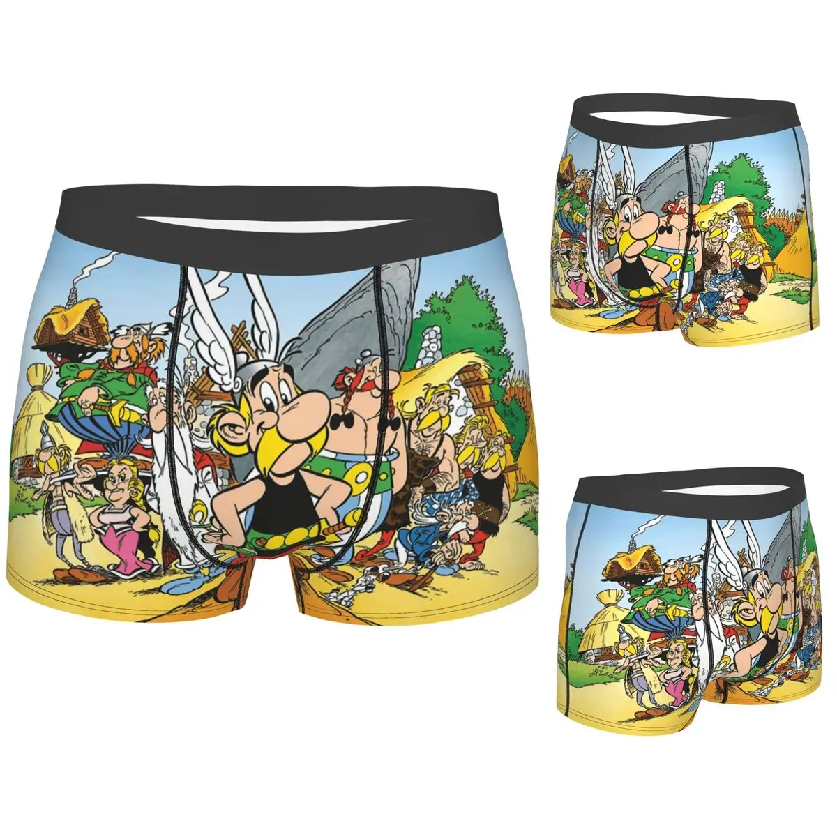

Boxer Underpants Shorts Asterix And Obelix Dogmatix Panties Male Comfortable Underwear for Homme Man Boyfriend Gift