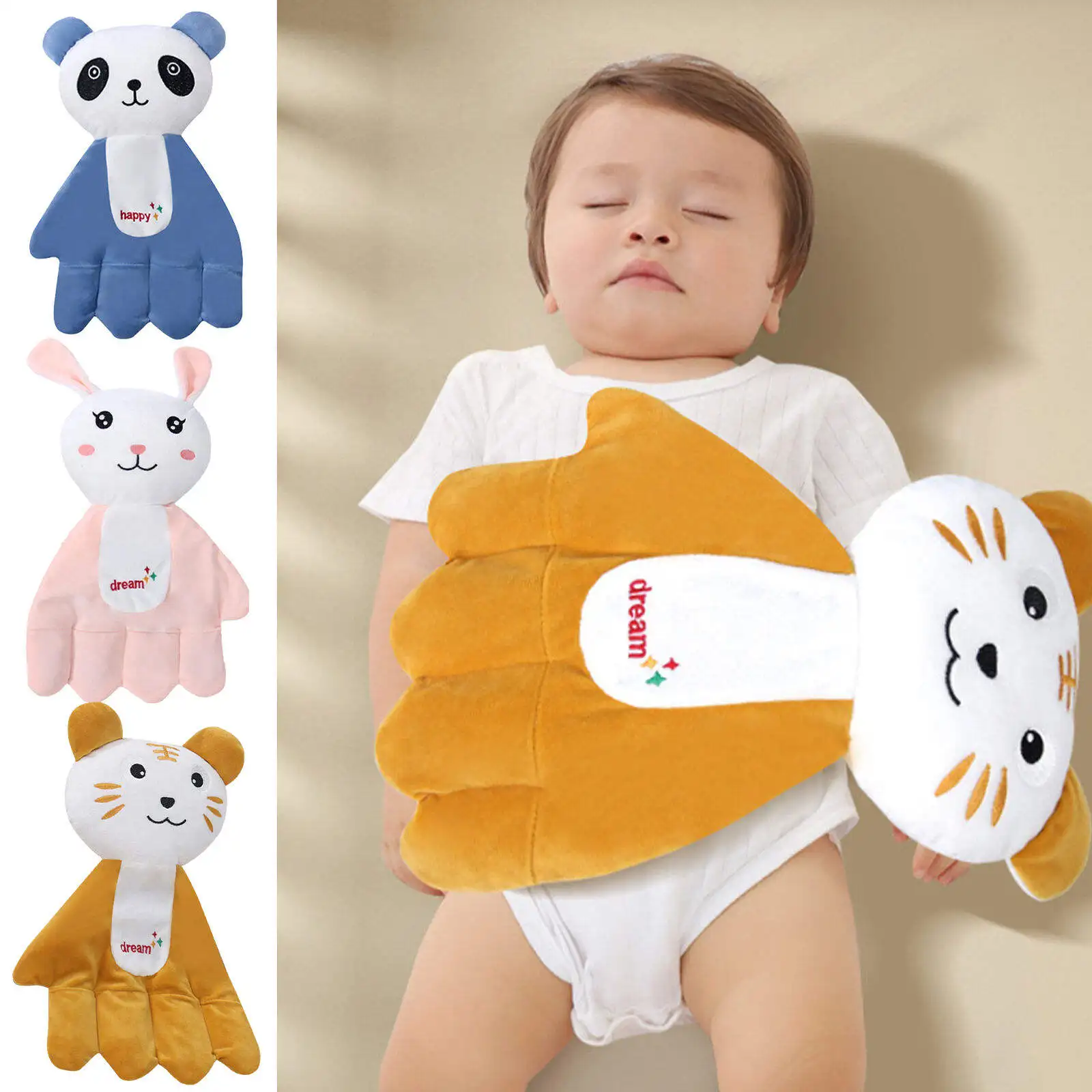 Baby Sleep aid Pillow Tummy Mat Baby Sleep Soothers Cartoon Palm Shape Comfortable Crib Soother Hand Palm for Restful Night Gift