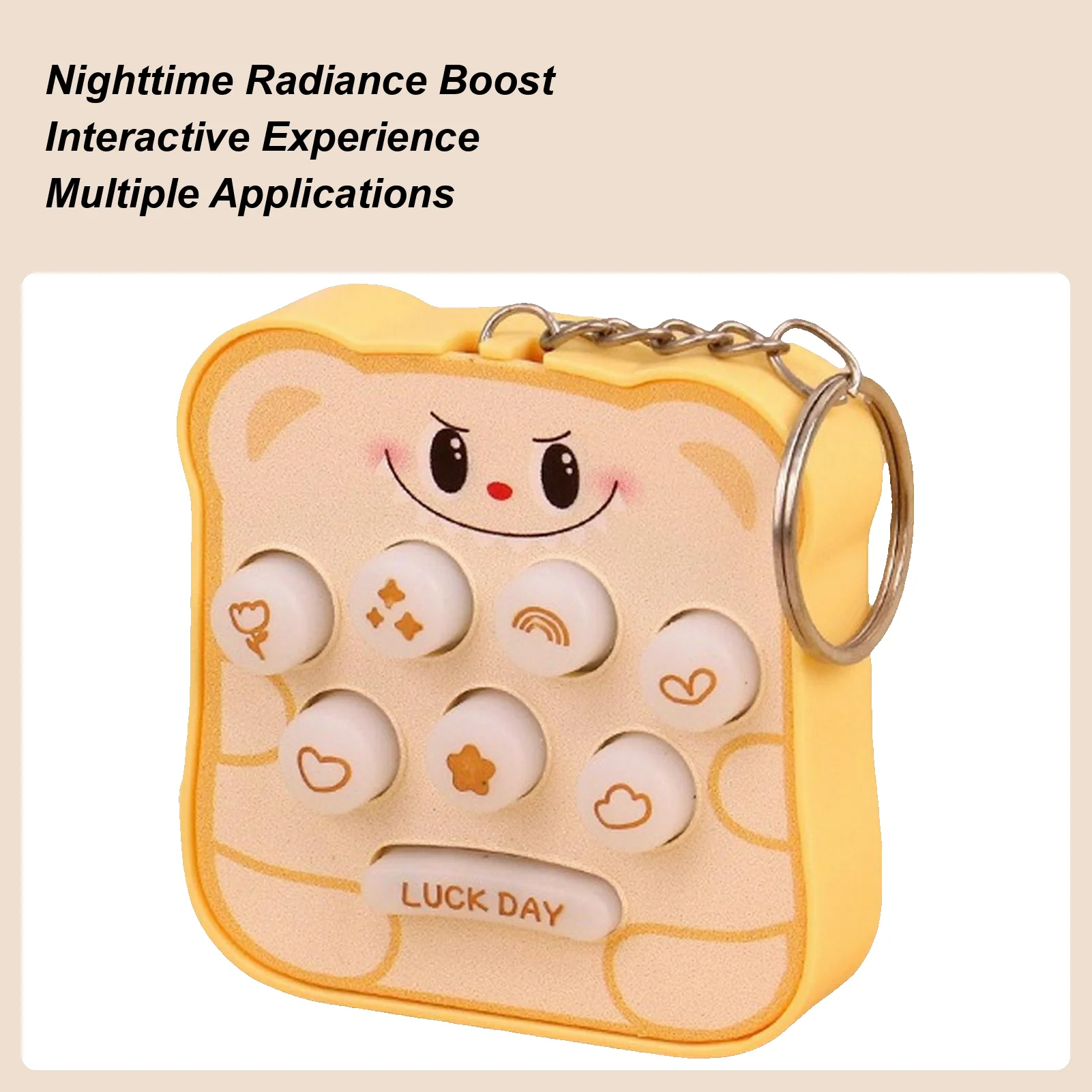 

Bag Charm Whack Mole Fidget Toys Stress Reduction Cute Glowing Fidget Portable Relax Activity Accessory For Home Birthday Bag