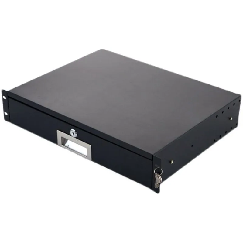 19-inch network cabinet 2U drawer, air case, microphone storage drawer, new pull-out belt lock cabinet accessories