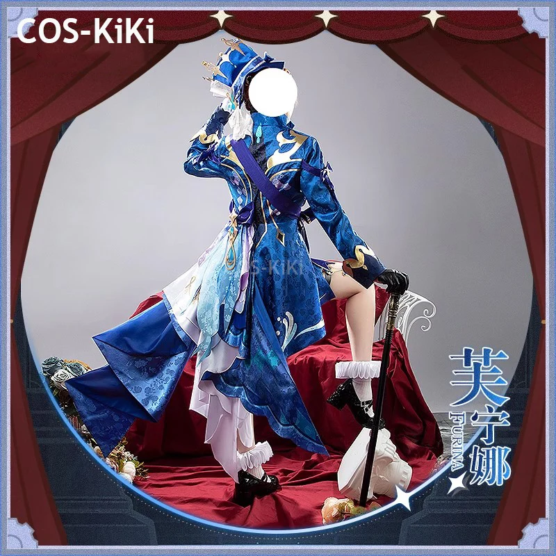 COS-KiKi Genshin Impact Furina Game Suit Cosplay Costume Gorgeous Handsome Uniform Halloween Party Role Play Outfit Any Size