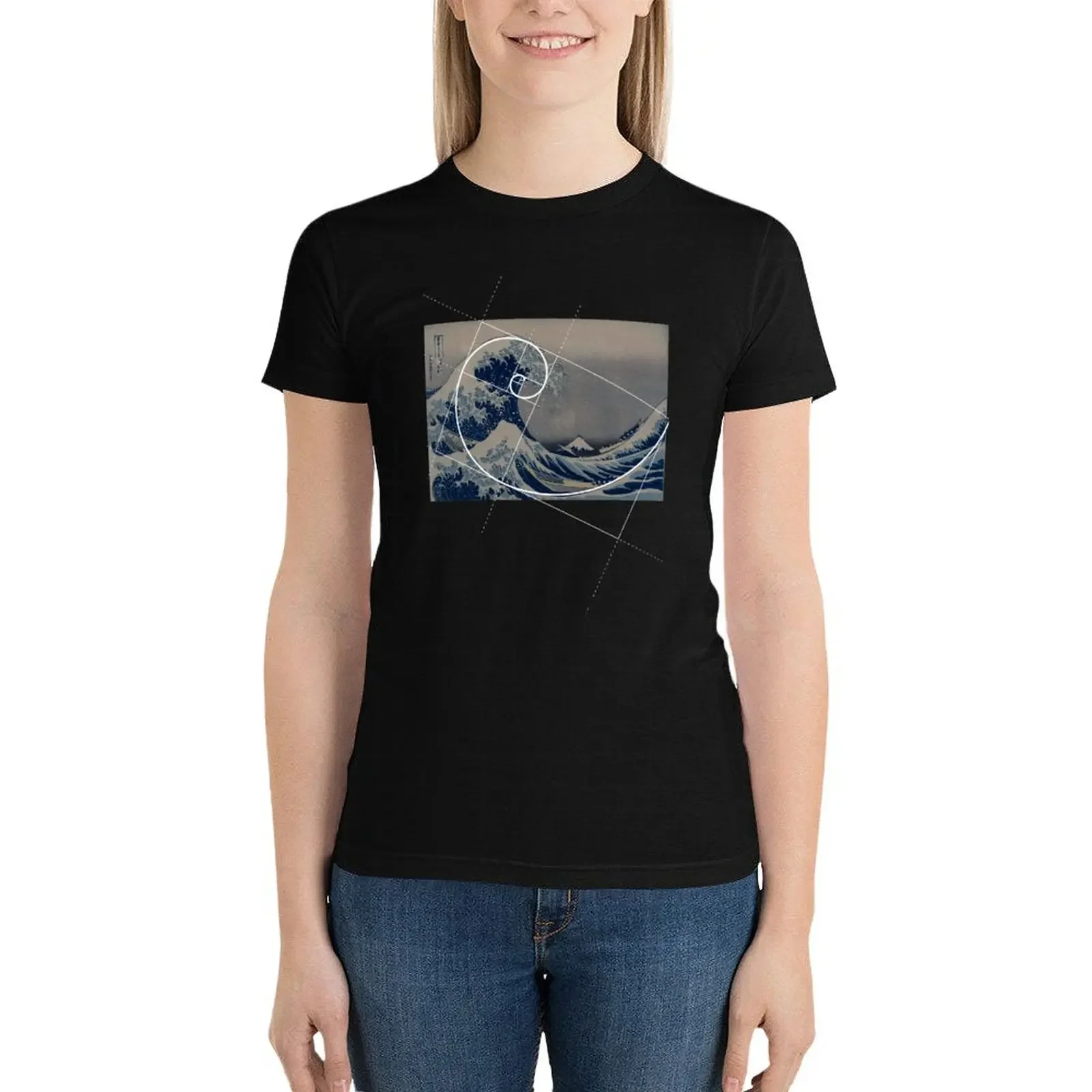 Hokusai Meets Fibonacci T-Shirt Aesthetic clothing summer tops t-shirts for Women pack