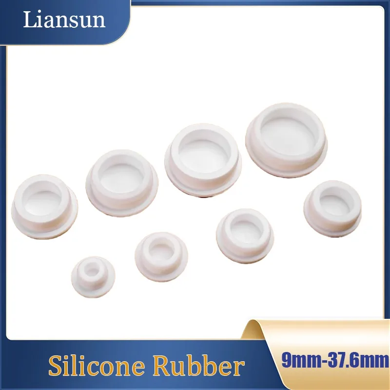 9mm-36.7mm White Silicone Rubber Plug High-Temperature Resistant Sealing Cap For Waterproof and Dustproof Sealing