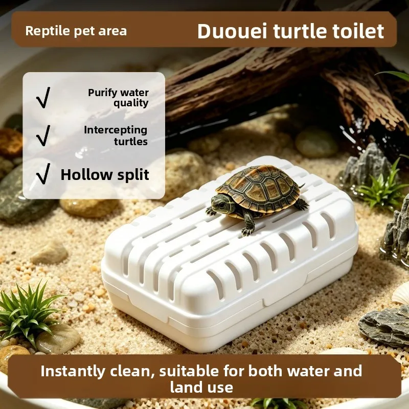 

Turtle Waste Collector Filter for Tank, Aquarium Poop Separator with Basking Platform, Water Purification Fecal Cleaning Tool