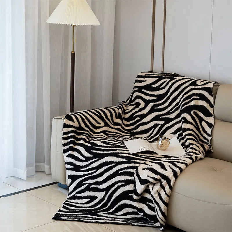 

Ultra Soft Zebra Throw Blanket for Couch Ultra Soft Reversible Blanket Zebra Knitted Blanket Throw for Sofa & Bed