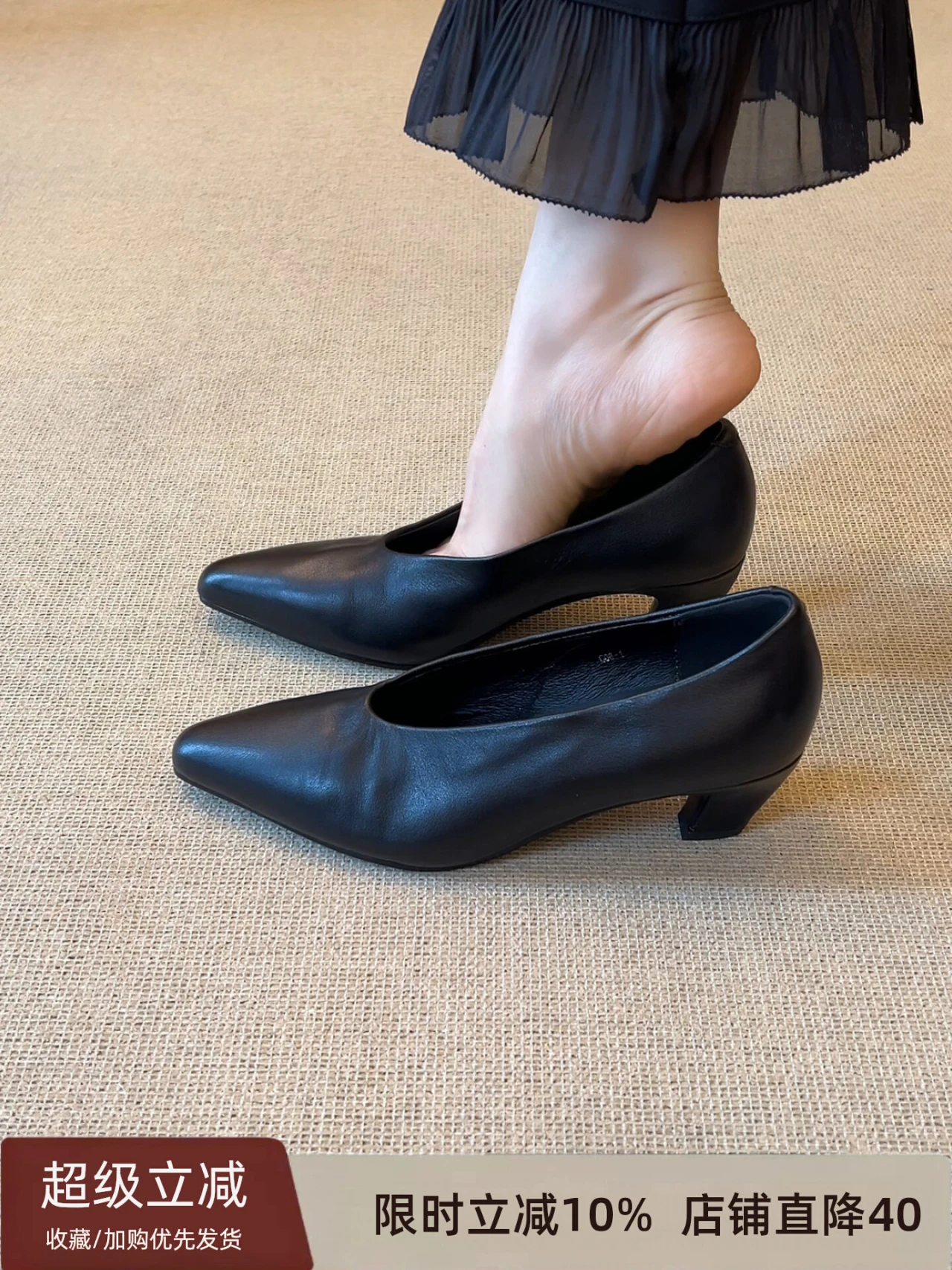 Soft Leather Women's Retro Mori Literature and Art Shallow Single Shoes Soft-soled Platform Flat Heels