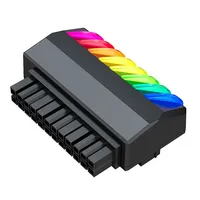 TEUCER Power Supply Cable Connectors 5V 3Pin ARGB Power Supply Connector Adapter ATX 24Pin To 90 Degree Aura Sync Computer Parts