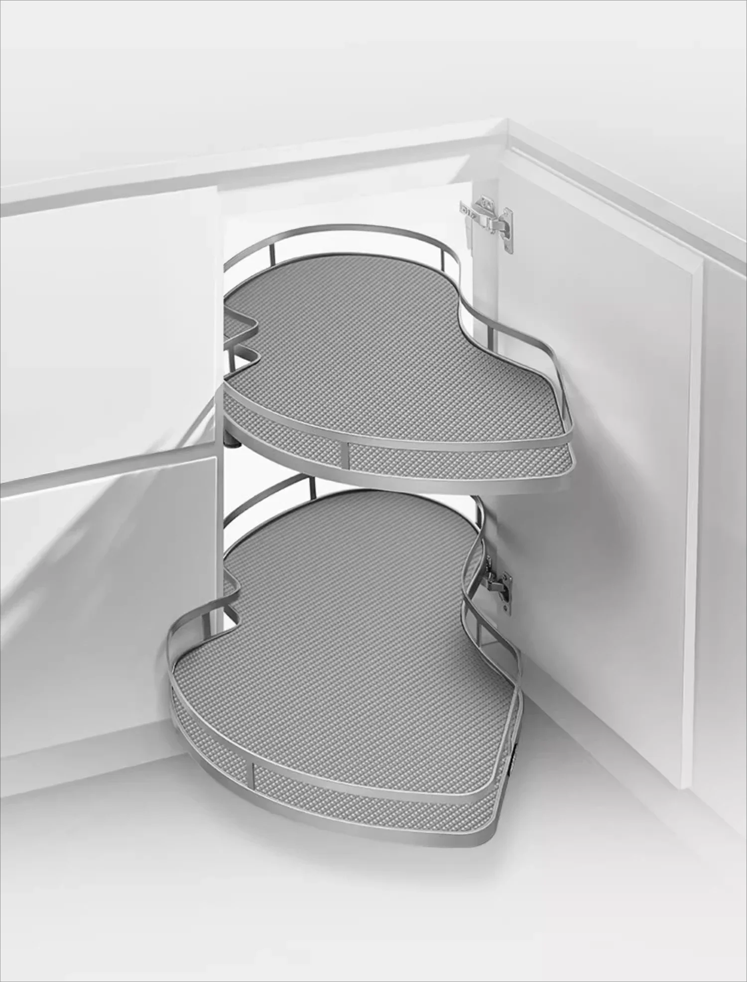 

Kitchen Cabinet Corner Pull Basket Damping Rotary Storage Shelf Corner Frisbee Seasoning Basket
