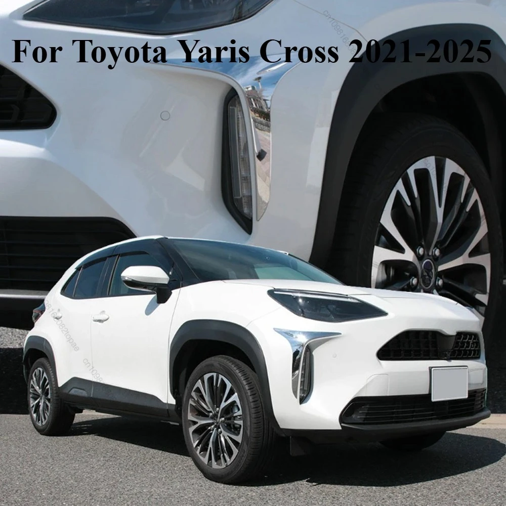 

Front Bumper Fog Light Lamp Trims Cover For Toyota Yaris Cross 2021 2022 2023 2024 2025 Car Exterior Accessories Chrome