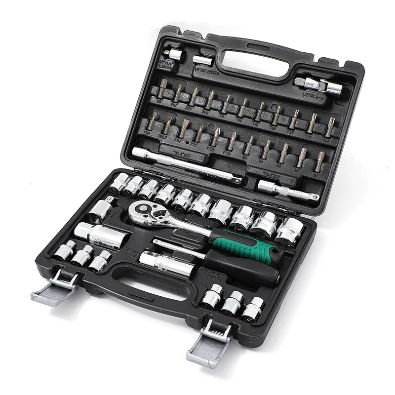 

Suitable for 48 pieces 10MM (3/8 ") primary color straight shank metric sleeve set, household combination car maintenance set to