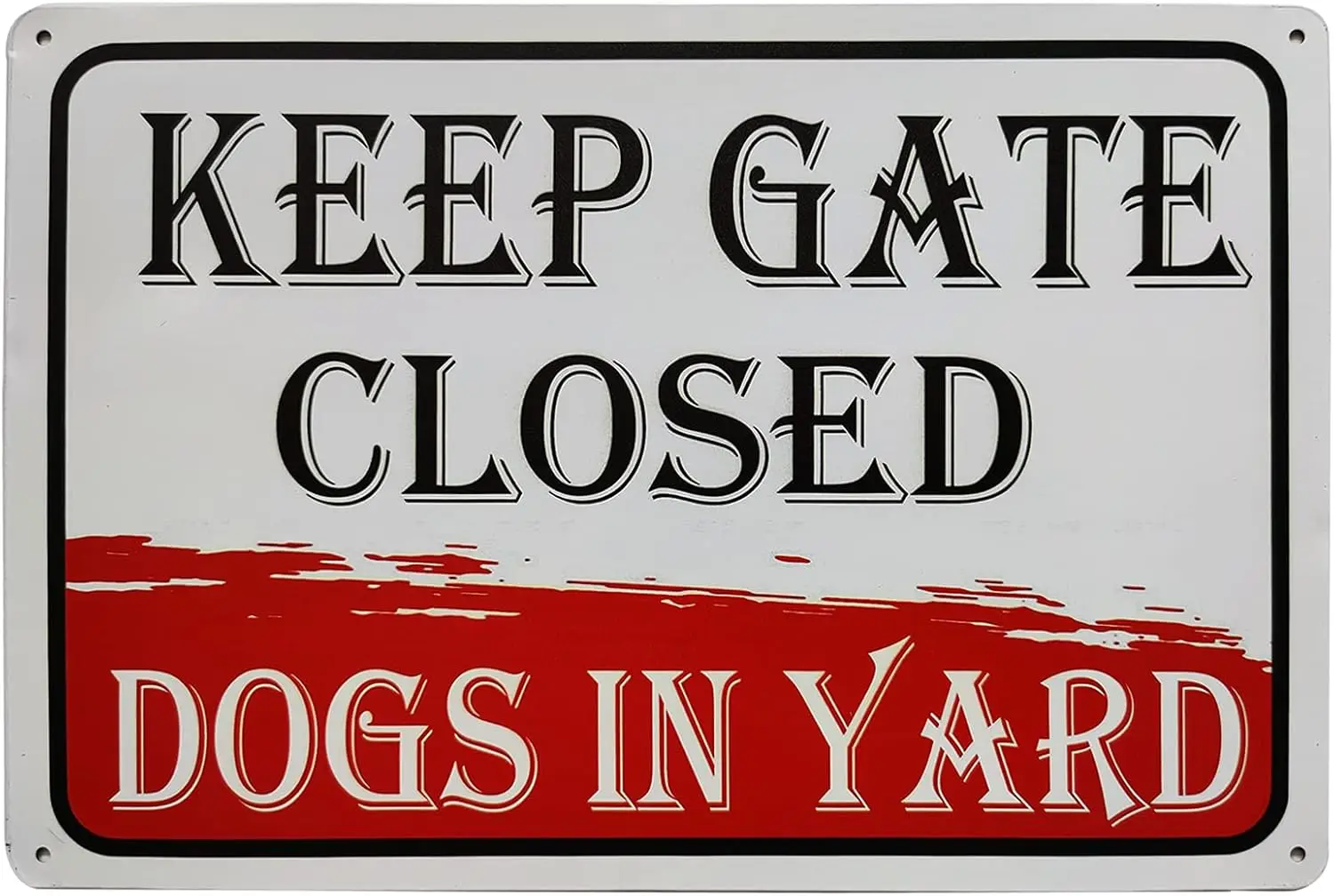 Keep Gate Closed Dogs Yard Dog Warning Antique Tin Sign Rustic Wall Decor Vintage Tin Signs Wall Art Retro Poster Metal Tin Sign