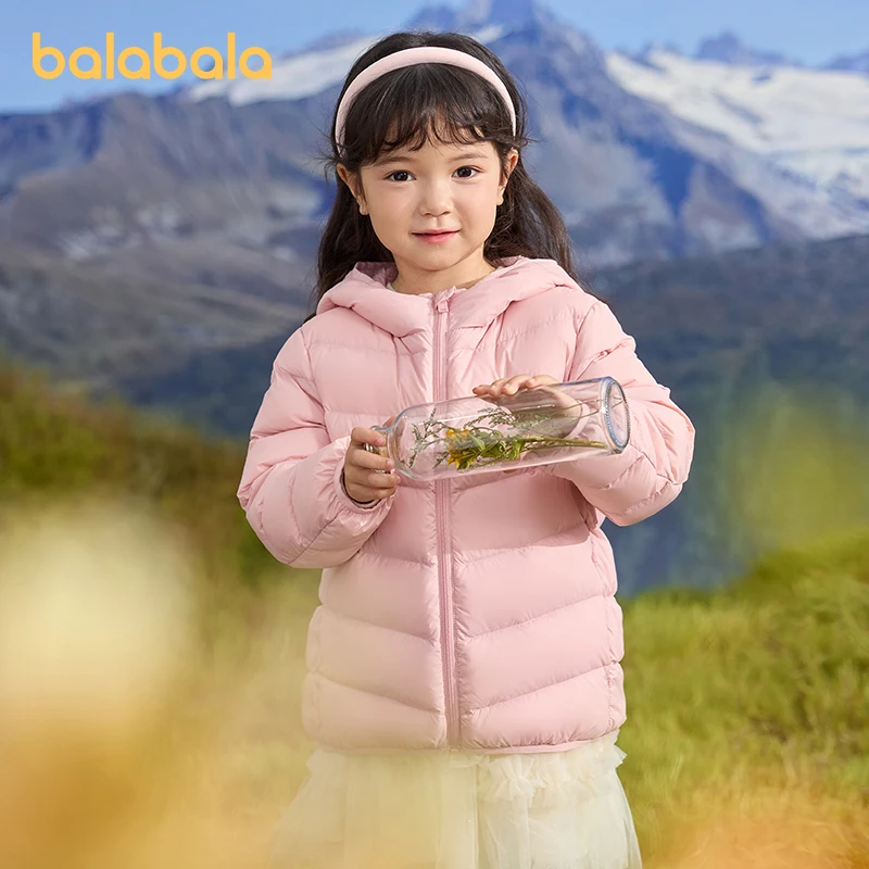 Balabala Children's Clothing Boys' Down Jacket 2025 Autumn - Winter New for Girls Hooded Parent-child Versatile Jacket