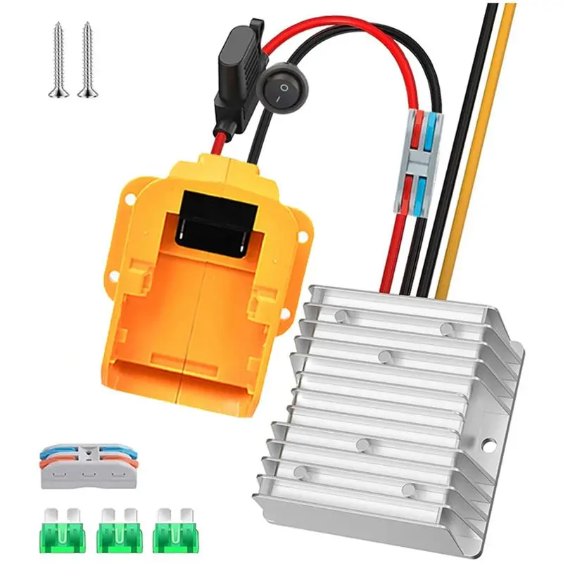 AEE2-20V To 12V Step-Down Converter For 20V Power Wheel Battery Adapter DC 12V 20A 240W Buck Converter With Fuse