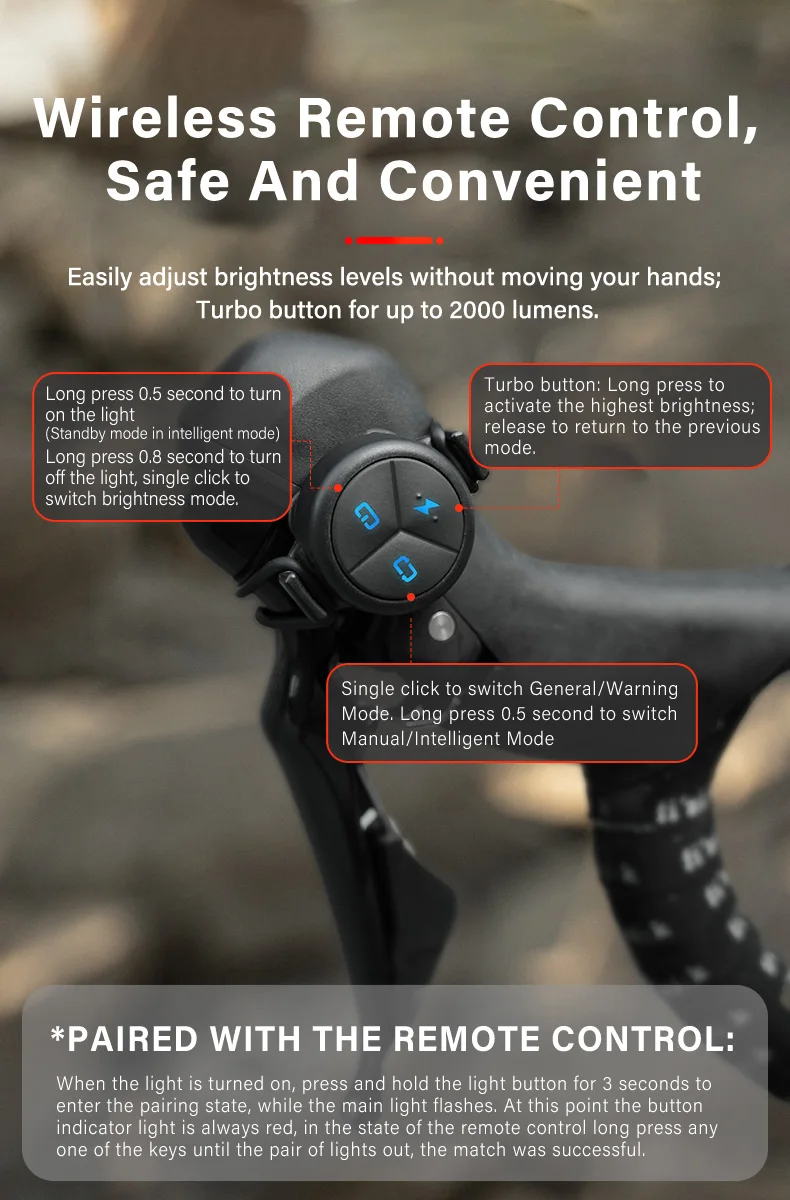 TOWILD CL2000 Bicycle Light With Cut-off Line Beam 2000LM Rechargeable 5000mAh Led Bike Front Lights IPX6 MTB Cycling Headlights