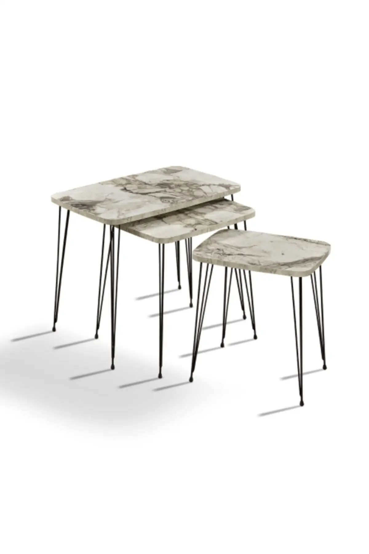 Zigon Coffee Table pcs set White Marble Pattern coffee table