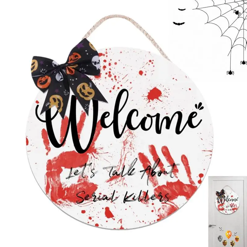 Halloween Wreaths For Front Door Scary Halloween Decorations Door Sign Porch Decor Multi-Purpose Creative Design Wreath For