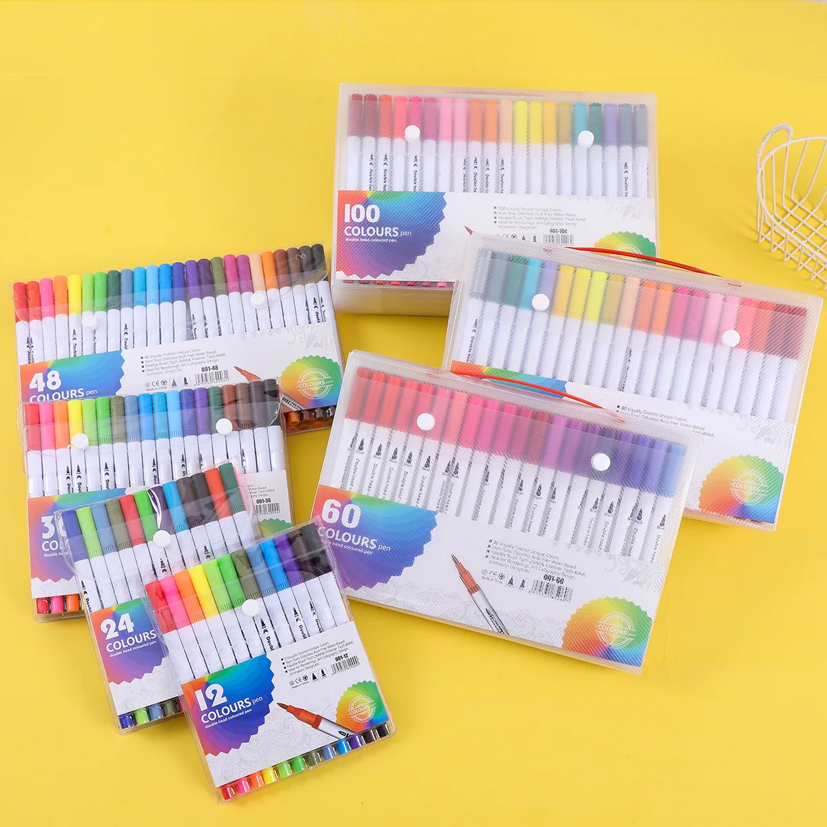 

12-120 Colors Dual Tips Brush & Ultrafine Art Markers Pen Fine Drawing Craft School Supplied Halloween, Christmas Gifts