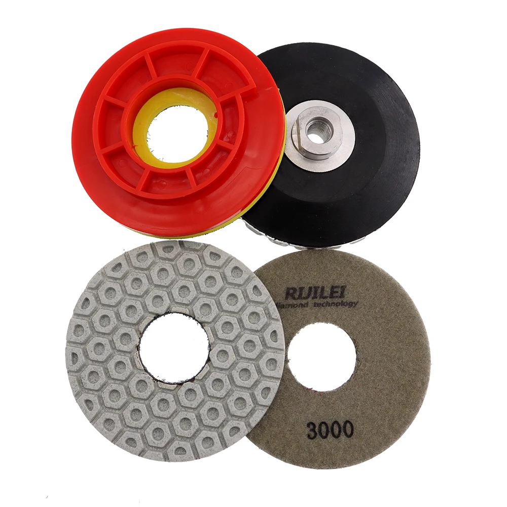 Imagem -06 - Conjunto Super Polegada Almofadas de Polimento Diamante Seco Molhado 125 mm Almofada de Polimento para Granito Pedra Mármore Concreto Moagem Discos Peças