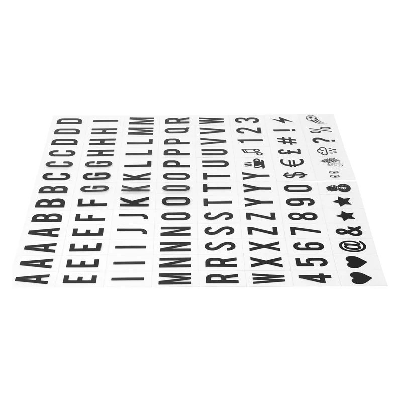 

ABFS 624Pcs Cinematic Lightbox Replacement Letters & Numbers Signs Black 65.4X35mm(LED Light Box Is NOT Included ) Black