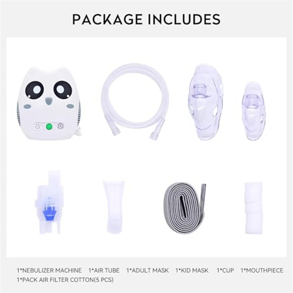 بخاخ محمول للأطفال والكبار ، ضاغط للمنزل والسفر ، تصميم كرتون ، بومة لطيفة ، مقبس الاتحاد الأوروبي