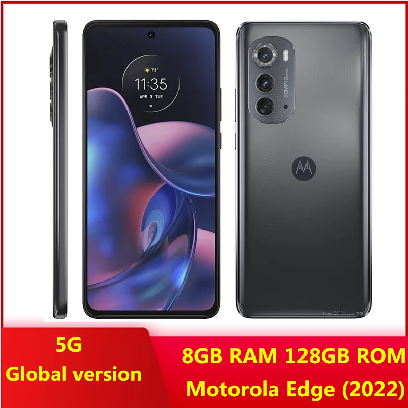 Odblokowany Motorola Edge (2022) XT2205 odnowiony oryginalny 5G niech telefon NFC 6GB 128GB 6.6 cali 50MP 6000mAh telefon komórkowy