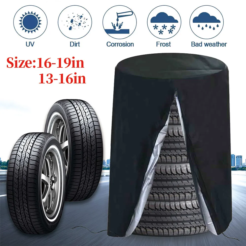 Silver/Black Wheel Protector Car-cover Car Tire Storage Bag Seasonal Tire Cover High-quality Material Zipper Design Tire Bag