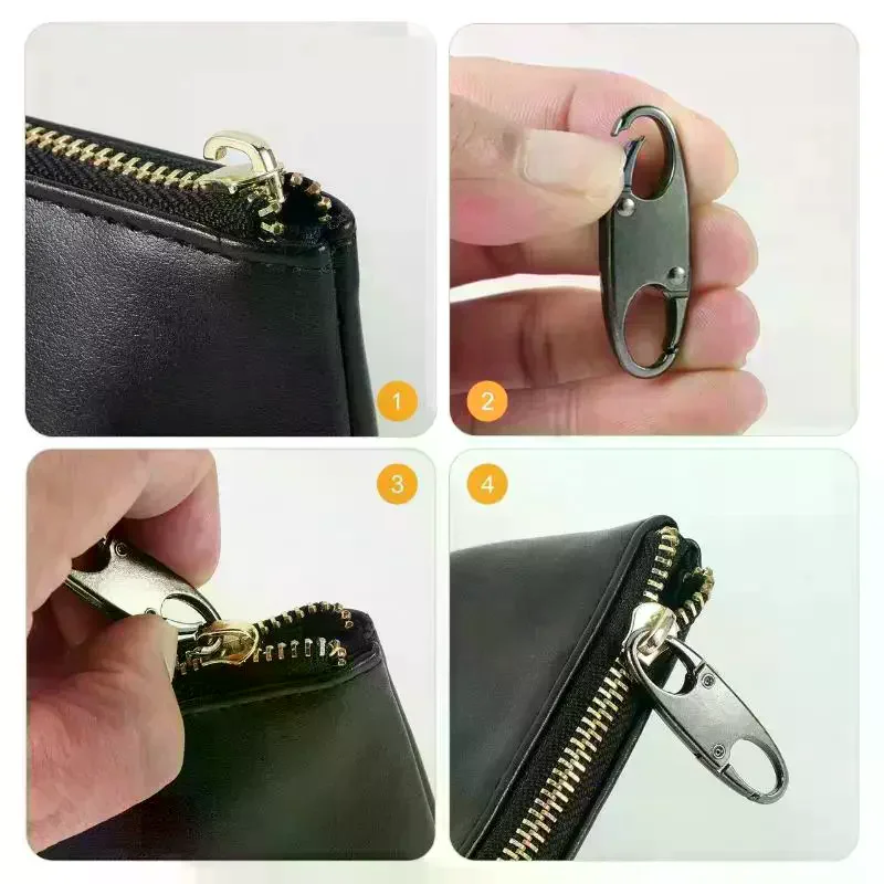Zipper Clip Theft Deterrent Double Opening Zippers Pull Replacement Detachable Zipper Connectors Zipper Lock Carabiner Clip 2Pc