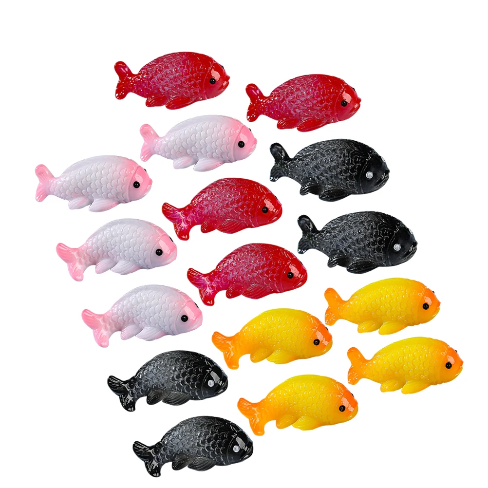 

16 Pcs L Decoration Fish Aquarium Decor Betta Accessory Mini Carp Figurines Aquarium Tank naments Fish nament