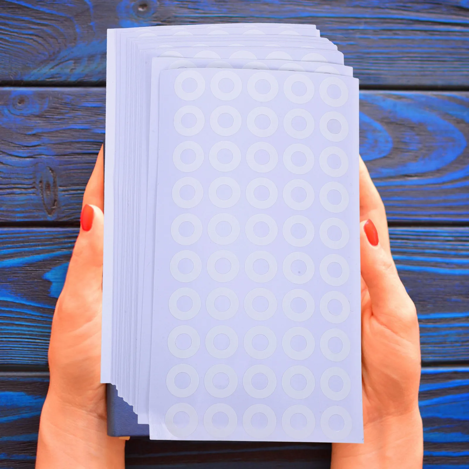 

1000 шт. круглых самоклеящихся наклеек для усиления перфорации, с сильной адгезией, для защиты бумаги в школе и дома, от разрывов