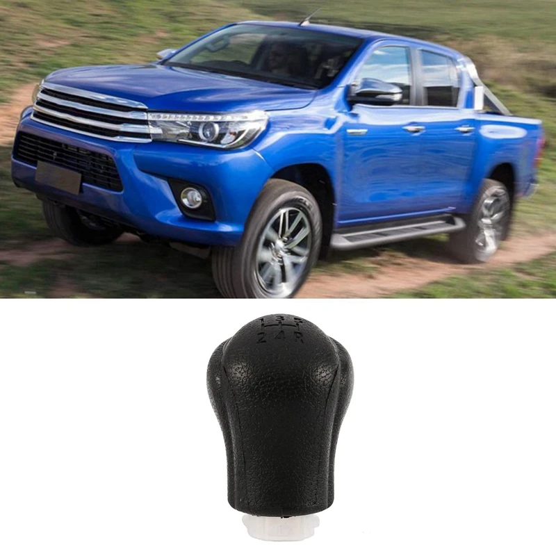 5X Car Manual Leather Gear Shift Knob Gear Handball Lever For Toyota Hilux Revo 5 Speed