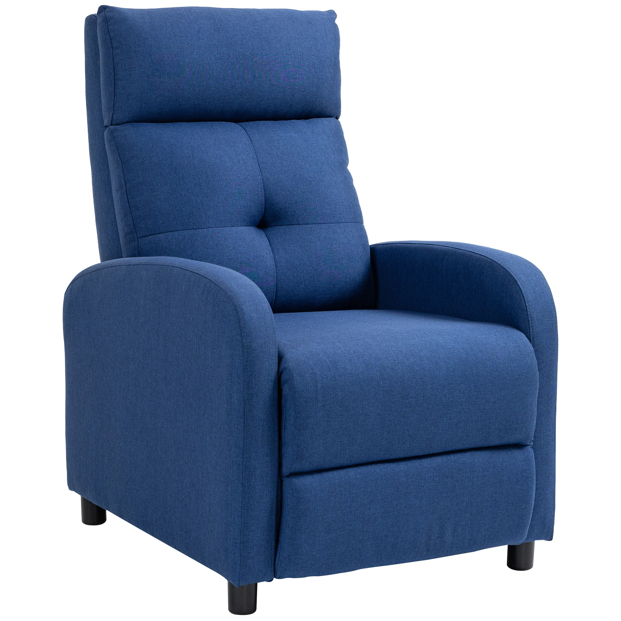 HOMCOM Sillón Relax Reclinable hasta 155° Tapizado en Tela Azul