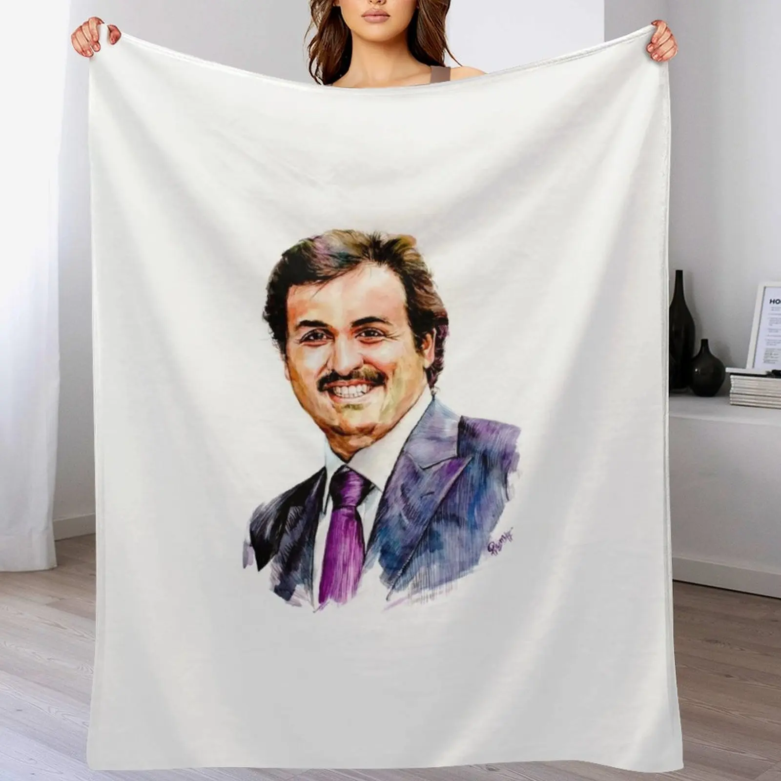 H.H. Sheikh Tamim Bin Hamad Al Thani Throw Blanket Luxury Throw Sofas Luxury Brand Luxury Designer Blankets