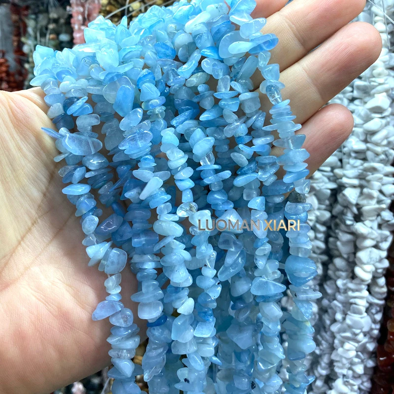 30inch Natural Stone Irregular Raw 5-8mm Larimar Loose Spacer Beads for Jewelry Making Diy Necklace Bracelet Charms Accessories