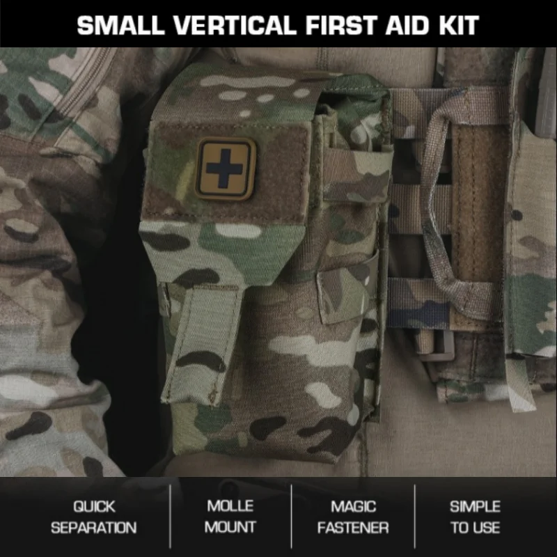 

Compact Vertical Emergency Pouch | Quick-Access First Aid Kit | for Wilderness & Travel