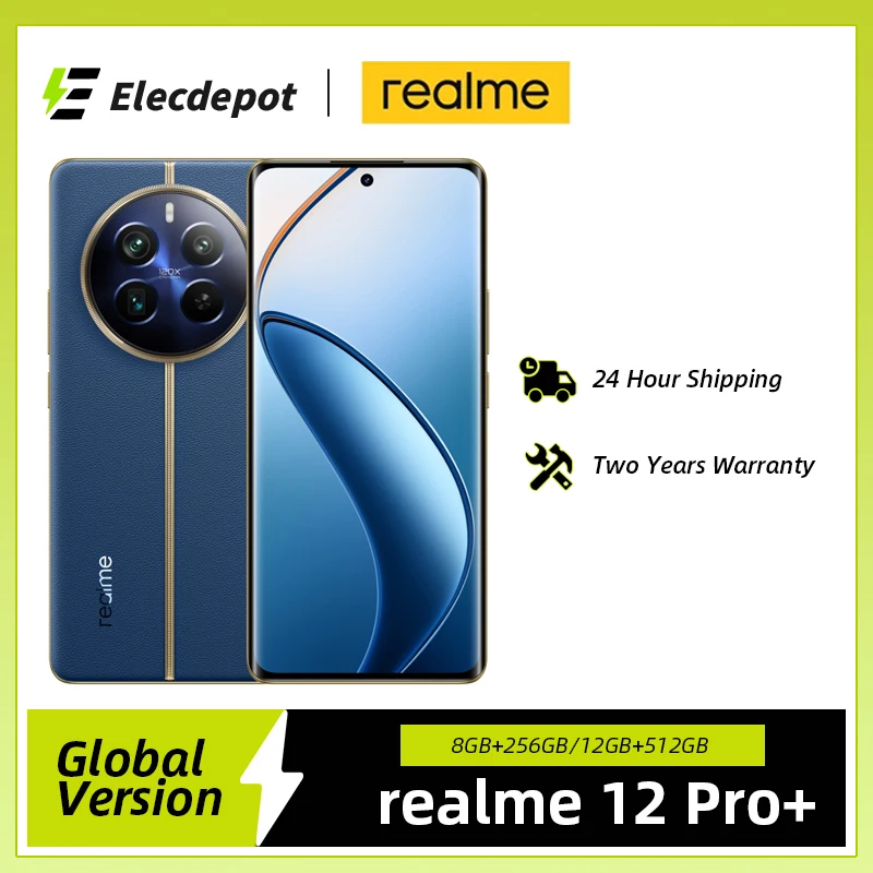 Global Version realme 12 Pro Plus 5G Smartphone 64MP Periscope Portrait Camera Snapdragon 7s Gen 2 120Hz Display 67W SUPERVOOC