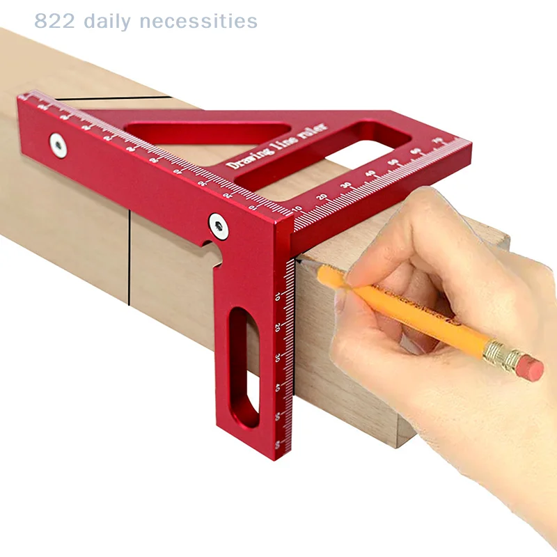 

Precision Aluminum Alloy Miter Triangle Ruler 45°/90° Woodworking Square Protractor 3D Multifunctional Measuring Toolsolss